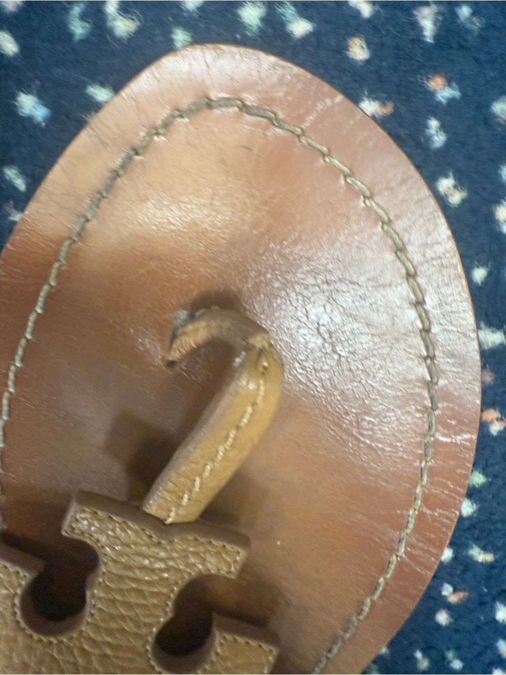 Tory Burch Chandler Flat Brown Leather Sandal Size 9 - Picture 7 of 15